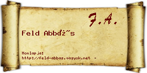 Feld Abbás névjegykártya